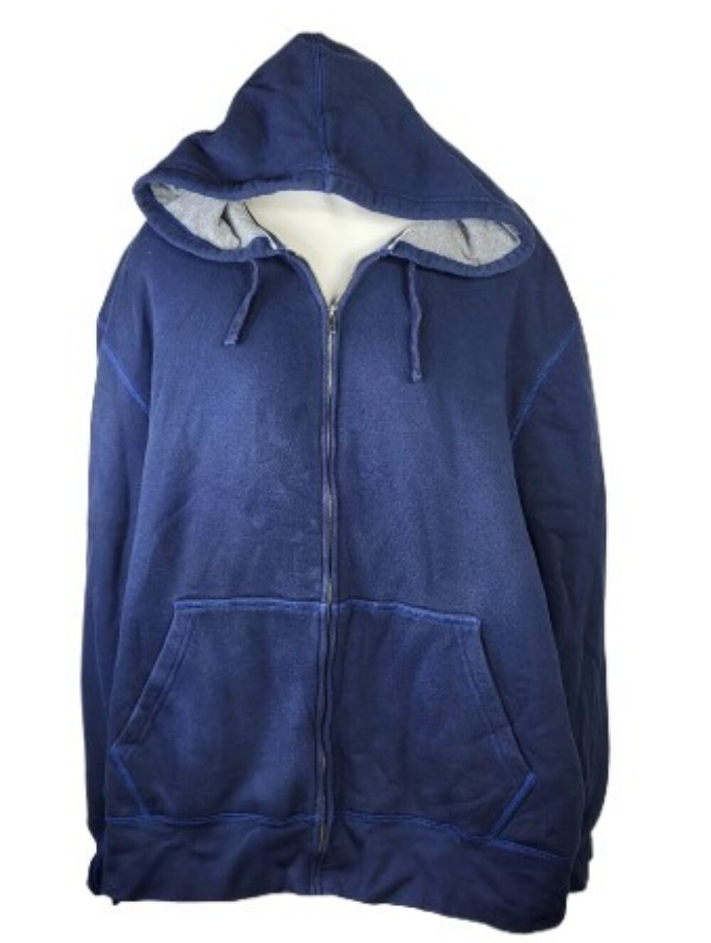 Faded Glory Navy Full-Zip Hooded Sweatshirt Sz 3XL
